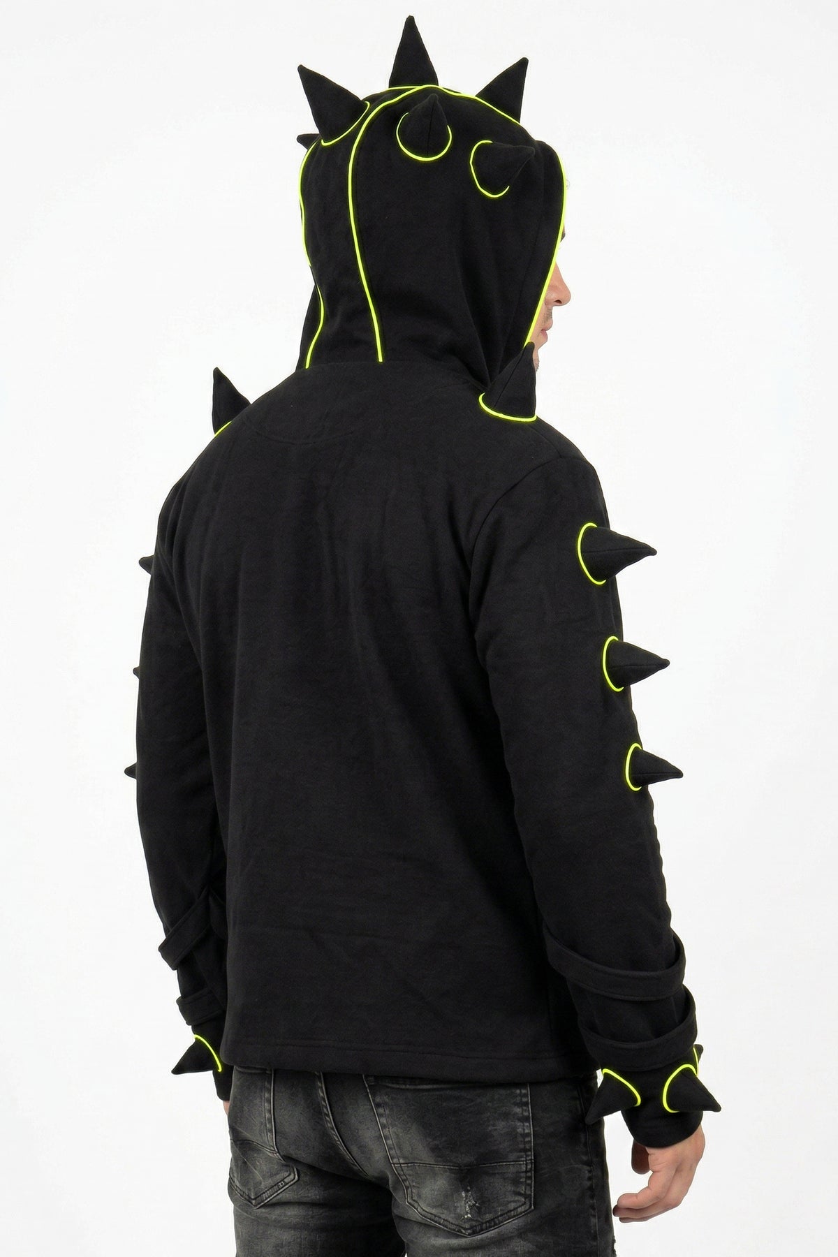 Spikey Urchin Jacket : Black + UV Yellow