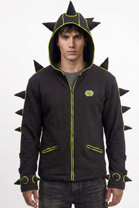 Spikey Urchin Jacket : Black + UV Yellow