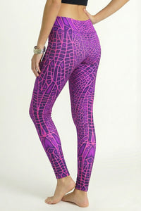 Wide waistband Leggings : Pink Dragonfly