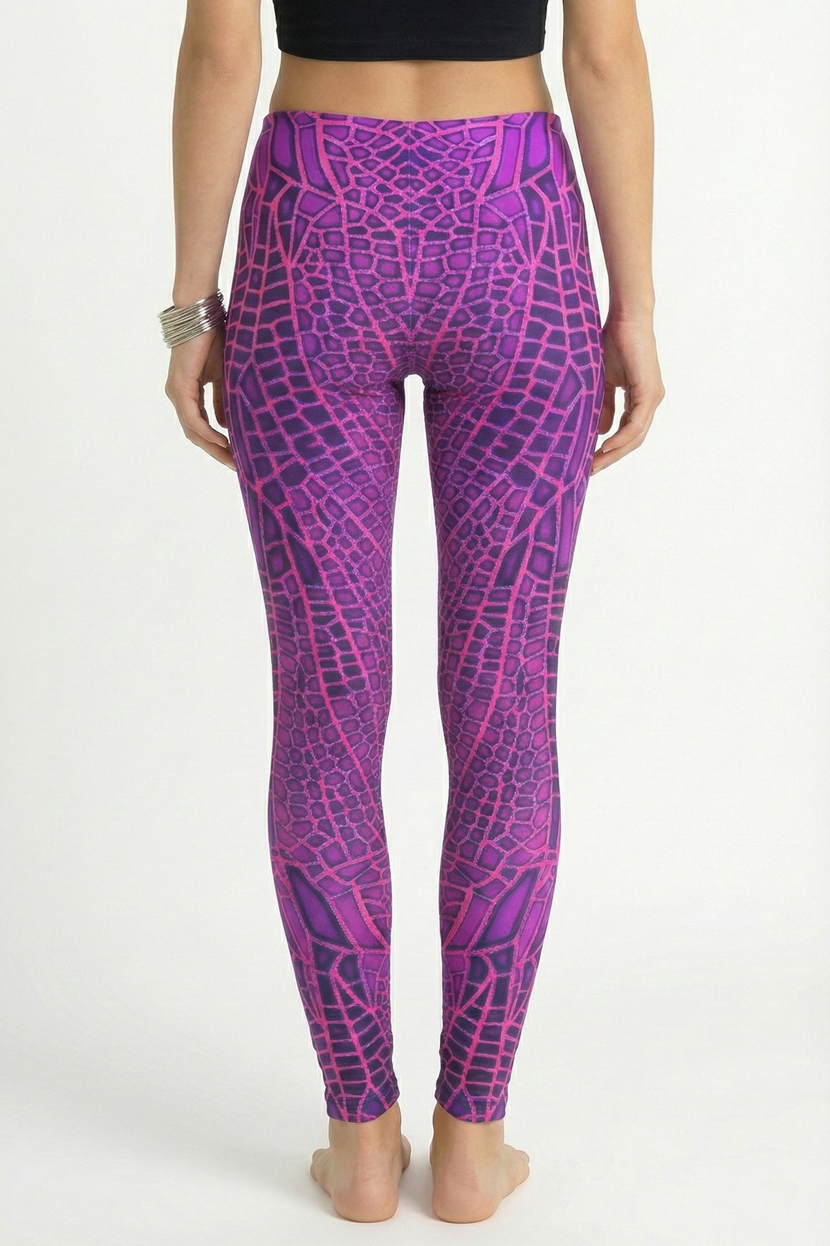 Wide waistband Leggings : Pink Dragonfly