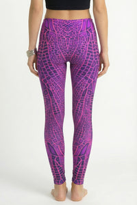 Wide waistband Leggings : Pink Dragonfly