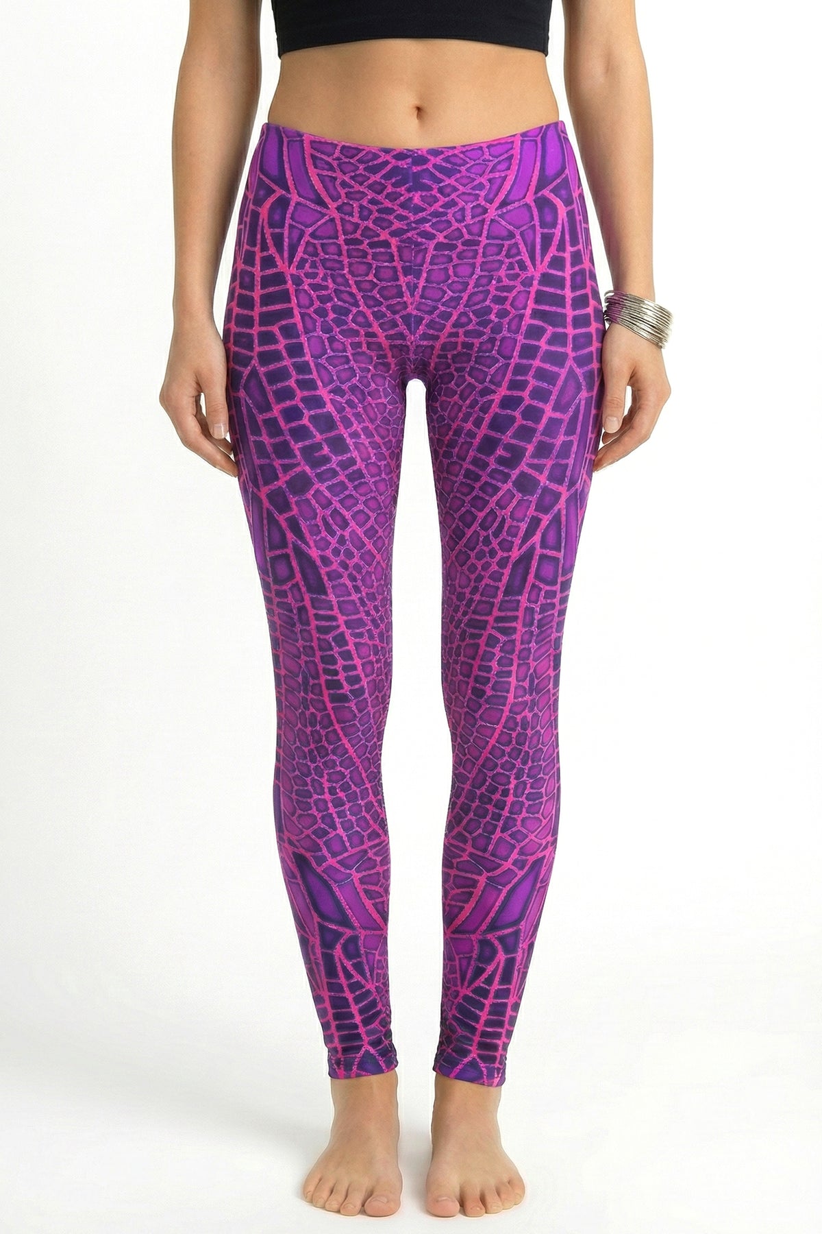 Wide waistband Leggings : Pink Dragonfly