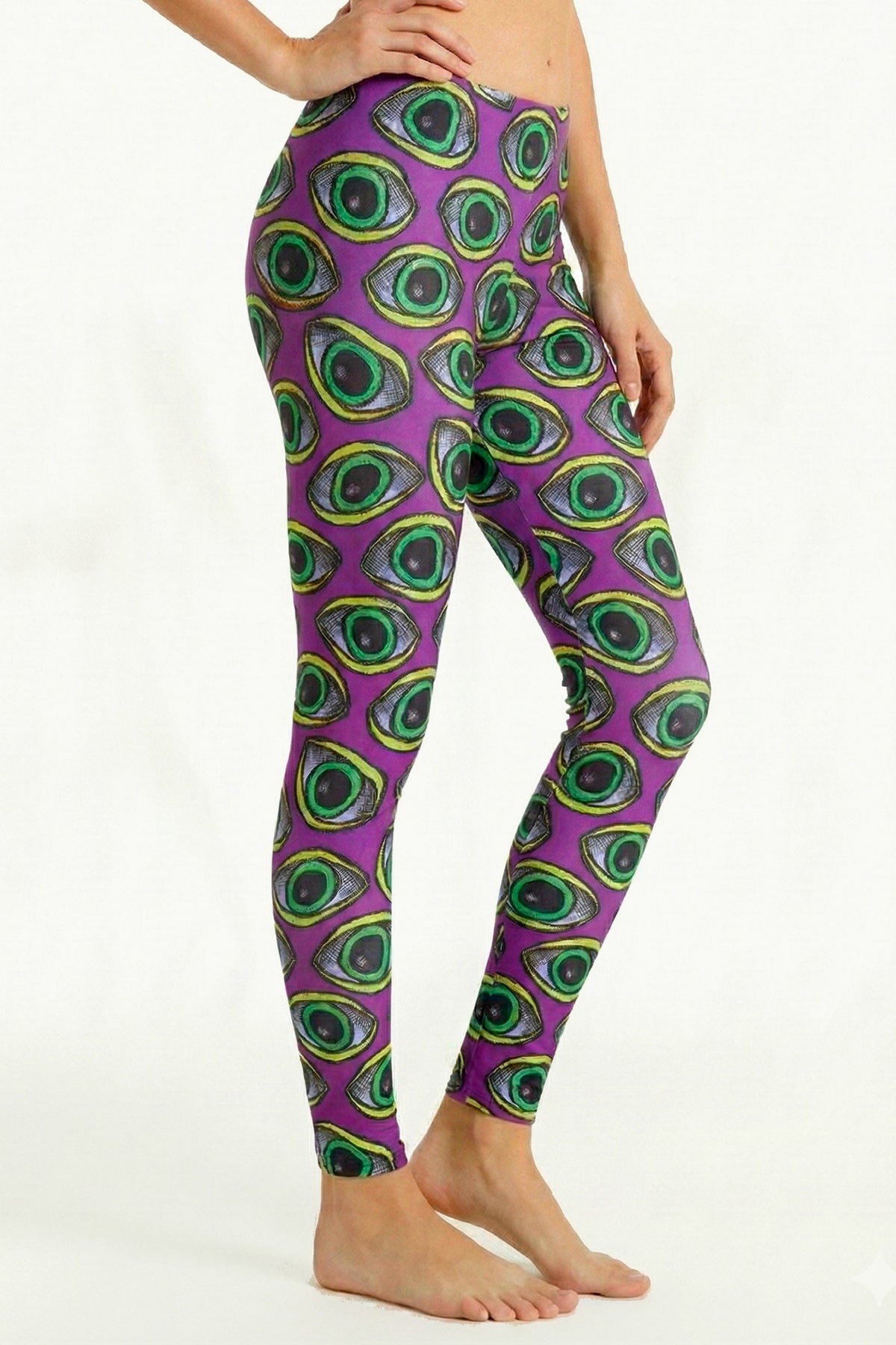 Wide waistband Leggings : Purple Eyes
