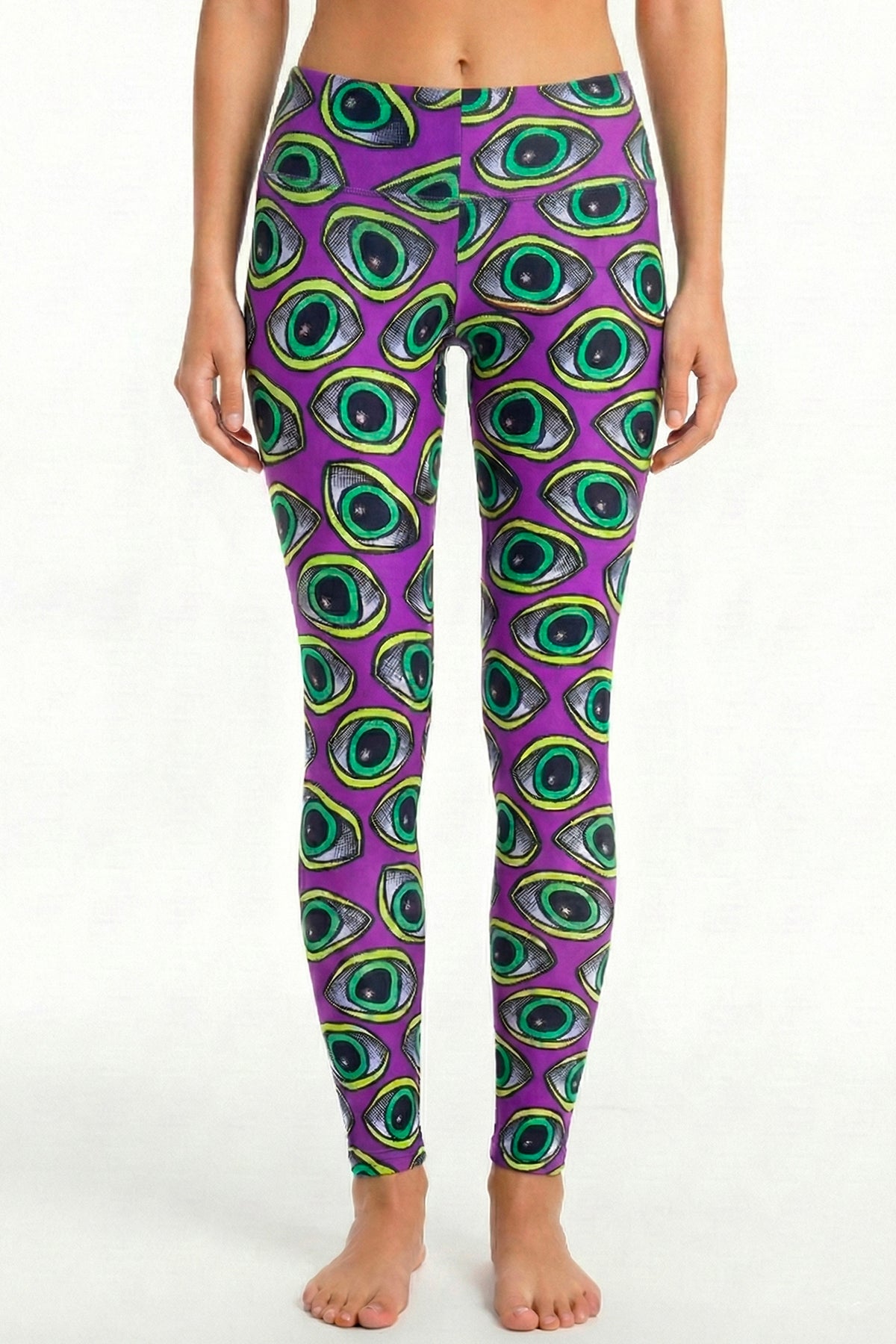 Wide waistband Leggings : Purple Eyes