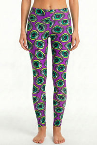Wide waistband Leggings : Purple Eyes