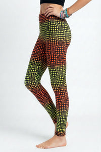 Wide waistband Leggings : Fire Wobberelli - Space Tribe