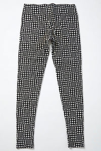 Wide waistband Leggings : Black & White Wobberelli