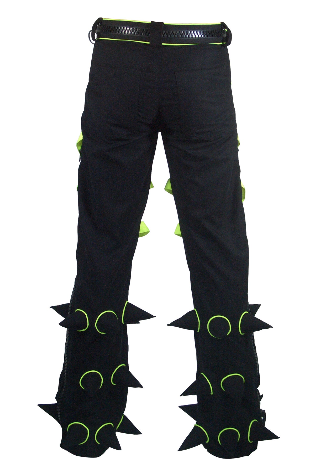 Spikey Pants : Black - UV Yellow