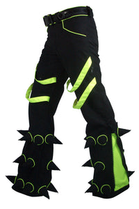 Spikey Pants : Black - UV Yellow