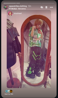 Spikey Pants : Black - UV Lime