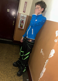 Spikey Pants : Black - UV Lime