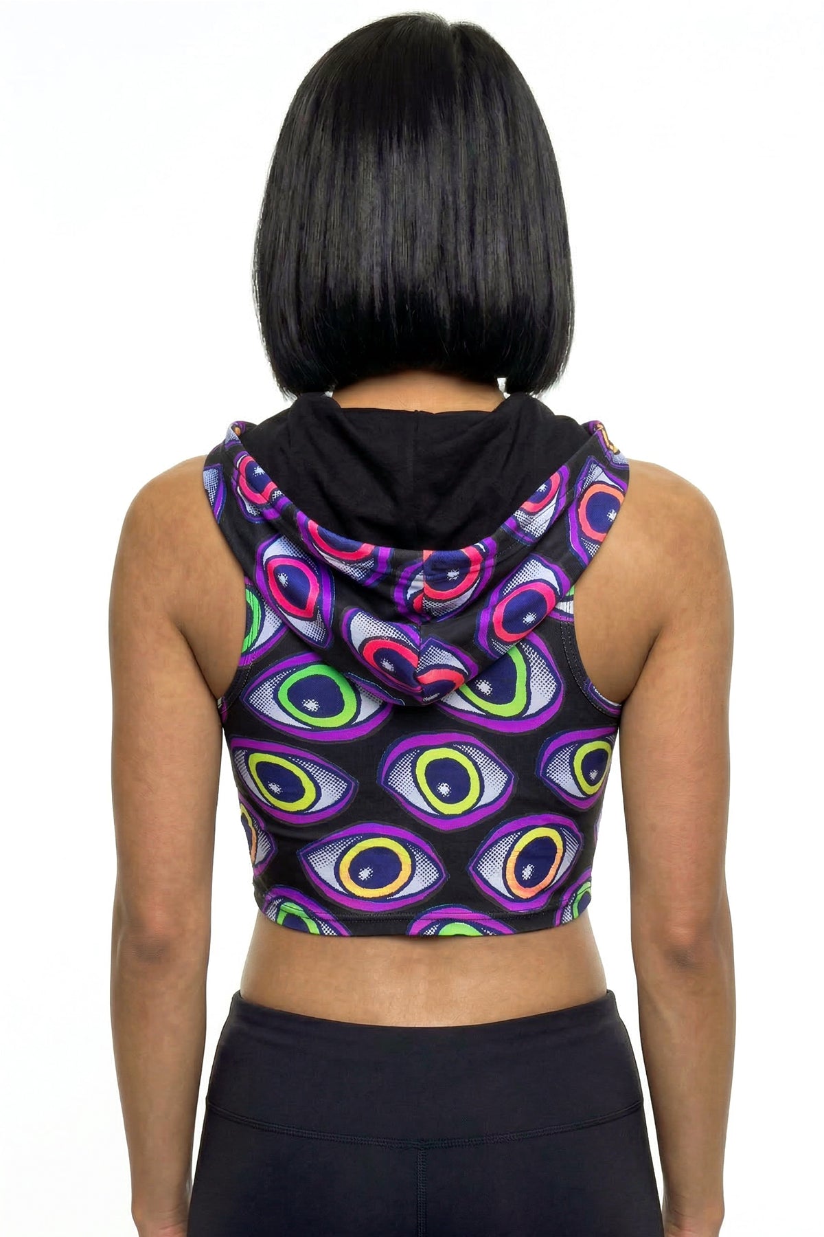 Hooded Crop Top : Rainbow Eyes