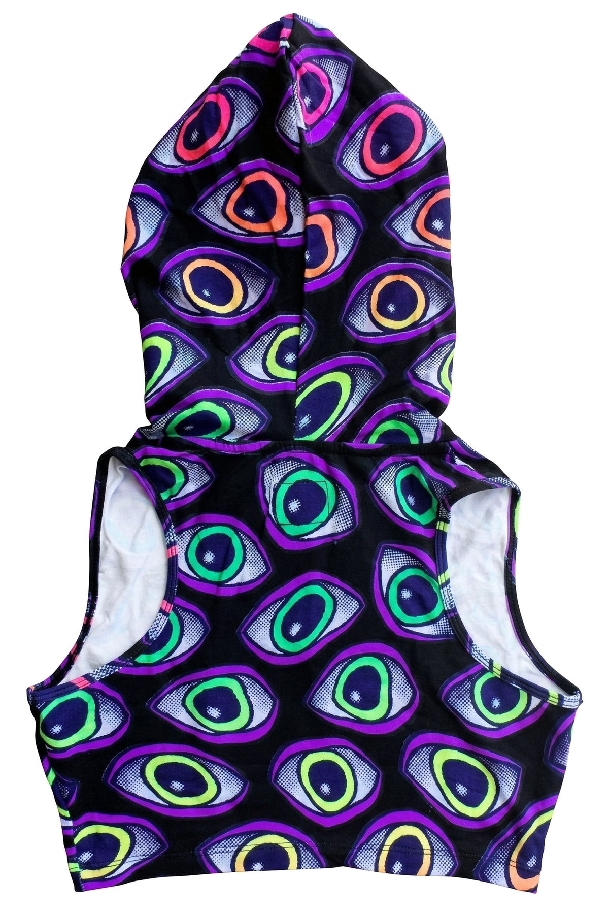 Hooded Crop Top : Rainbow Eyes