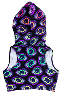Hooded Crop Top : Rainbow Eyes