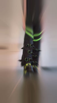 Spikey Pants : Black - UV Lime