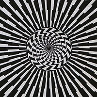 Hooded Crop Top : Black & White Vertigo - Space Tribe