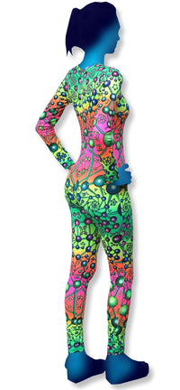 Long Sleeve Catsuit : Atomic Rainbow - Women Catsuits - Space Tribe