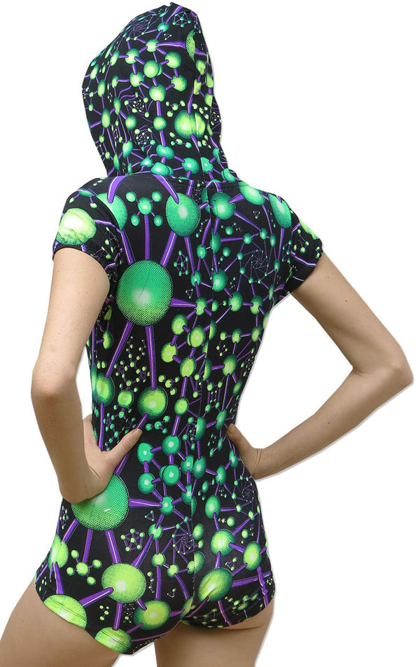 Hooded Playsuit : Atomic Alien - Women Catsuits - Space Tribe