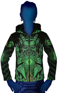 Morph Jacket Pixie Hood : Lime Mahakala - Men Jackets - Space Tribe