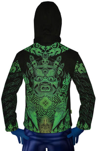 Morph Jacket Round Hood: Lime Mahakala - Men Jackets - Space Tribe