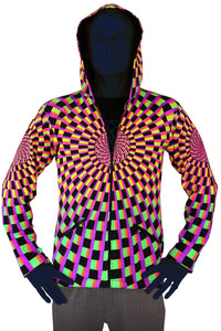 Hooded Zip Jacket : Rainbow Vertigo - Men Jackets - Space Tribe