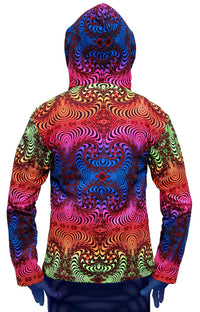 Hooded Zip Jacket : Rainbow Fractal - Men Jackets - Space Tribe
