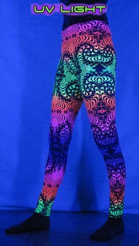 Wide waistband Leggings : Rainbow Fractal - Women Leggings - Space Tribe
