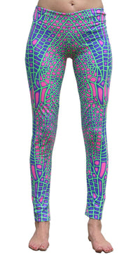 Wide waistband Leggings : Acid Dragonfly – Space Tribe