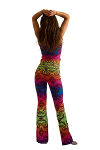 Lycra Flares : Rainbow Fractal - Women Flares - Space Tribe