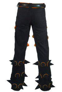 Spikey Pants : Black - UV Orange - Men Pants - Space Tribe