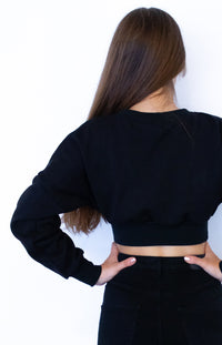 Cropped Sweat : UV Lime Triskelion - Women Tops - Space Tribe