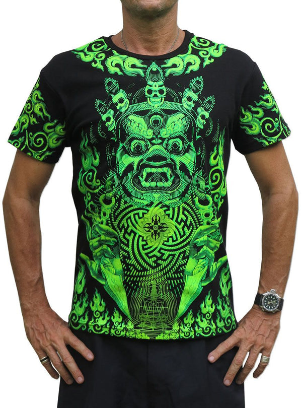 S/S Symbol Print T : Lime Mahakala - Men T-Shirts - Space Tribe