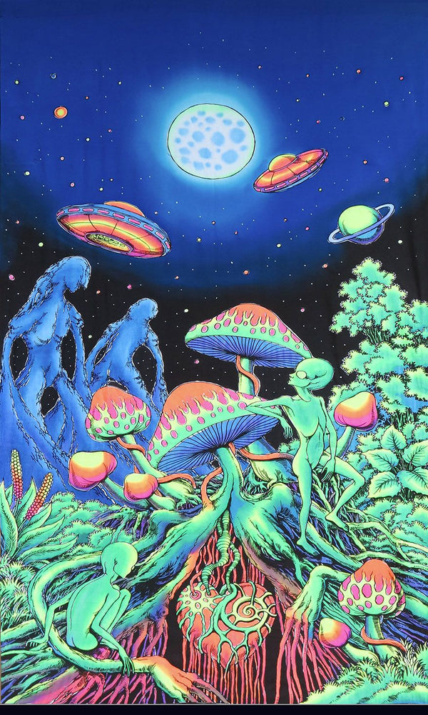 UV Wallhanging : Alien Shrooms - UV Wallhangings - Space Tribe